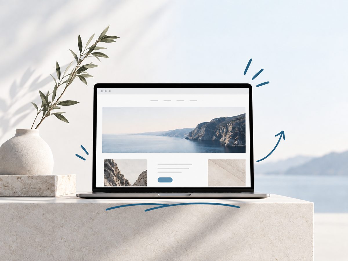 Portátil con una web a medida recién diseñada