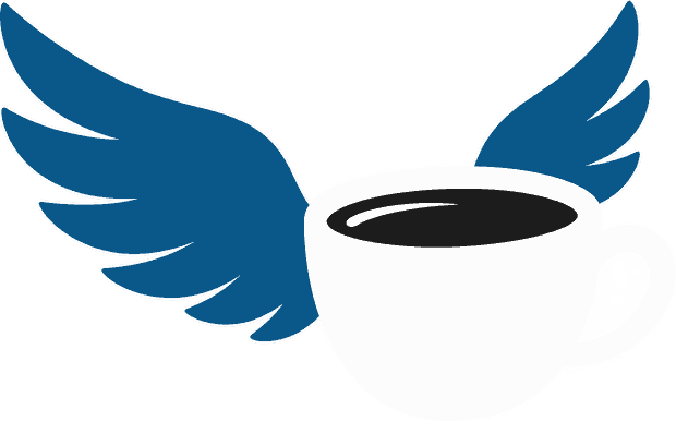 Taza de café con alas